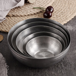 Ensemble de bols en acier inoxydable 304, 8,5 cm, 10 cm, 12 cm, 13,5 cm, 15 cm, style vintage vieilli, pour la maison et les restaurants - Product Image 2