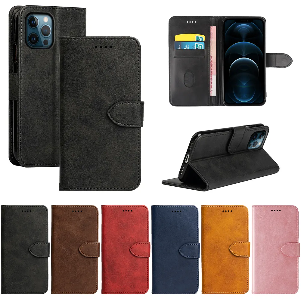 Leather With Front Buckle Case For iPhone 14 13 12 Mini 11 Pro Max XS XR X 8 7 Plus SE 3 2022
