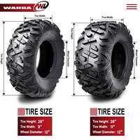 Pneus ATV/UTV en caoutchouc neufs WANDA 26*9-12 6PR pour remplacement de quad/ATV