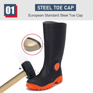 Bottes de pluie en caoutchouc PVC OEM, larges, avec embout en acier, anti-perforation, antidérapantes, résistantes à l'huile, aux acides et aux alcalis, imperméables, antistatiques pour l'exploitation minière - Product Image 3