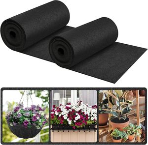Rollo <span class=keywords><strong>de</strong></span> forro <span class=keywords><strong>de</strong></span> fieltro negro <span class=keywords><strong>de</strong></span> 16x160 pulgadas para macetas, <span class=keywords><strong>tela</strong></span> no tejida, alternativa al forro <span class=keywords><strong>de</strong></span> coco, para cestas <span class=keywords><strong>de</strong></span> plantas - Product Image 1
