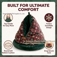 Lit pour animaux de compagnie rond et protecteur Emi-Enclosed, chaud, solide, épaissi, lavable et résistant aux griffures pour chats
