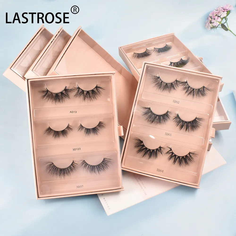 Custom lashpackaging box 3 pairs rectangle eyelash packaging books case of 25mm mink lash packaging vendor