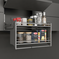 ARTSTEEL Panier coulissant à 2 niveaux, gain de place, avec amortissement, en aluminium, moderne, pour armoire de cuisine murale