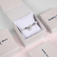 Sunny Pack personalizza Logo stampato con carta di perle portagioie a forma di libro collana orecchino confezione portagioie