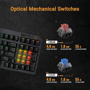 คีย์บอร์ด USB แบบมีสายสีแดง, สำหรับเกม TUF K3 97คีย์กระทัดรัด - Product Image 6