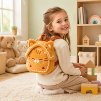 Sac à dos pour enfants en peluche Kawaii en forme de chat en pain d'épices, cadeau idéal pour Noël et les anniversaires des petites filles