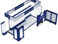 Stand d'exposition en tissu d'aluminium personnalisé de 10x20 pieds stand polychrome par sublimation de teinture/impression par transfert de chaleur portable assemblage facile
