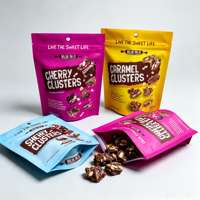 Sachet Doypack en plastique à haute barrière, imprimé sur mesure, refermable, pour chocolat, fruits, noix, bonbons et confiseries