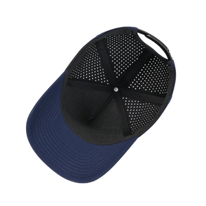 Sombrero de camionero de Golf de 5 paneles estructurado perforado con agujero de corte láser de secado rápido impermeable al por mayor gorra de ala curva para deportes al aire libre - Product Image 4