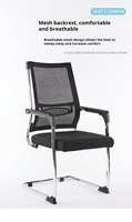 Chaise de bureau à dossier haut, dossier extensible, matériau en maille, pieds en acier inoxydable, réglage de la hauteur pour une assise confortable