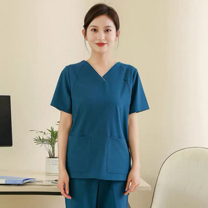 Pantaloni a gamba dritta Fashional antirughe <span class=keywords><strong>Spa</strong></span> uniforme scollo a V Slim Fit set Cargo <span class=keywords><strong>Petti</strong></span> - Product Image 2