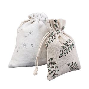 Eco Canvas Printed Cotton Linen Draw String <b>Bags</b> <b>Gift</b> Packaging Custom Logo Small Drawstring <b>Bag</b> - Product Image 1