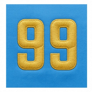 Ensemble de maillots de football américain pour hommes, col en V, manches courtes, bleu jaune 99, sublimé, anti-humidité, uniforme ajusté - Product Image 3