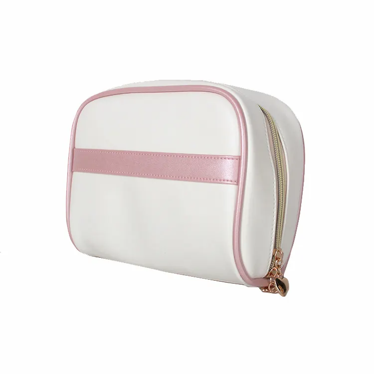 गर्म बिक्री यात्रा सौंदर्य प्रसाधन बैग के साथ सामान्य आकार के सफेद का 3-टुकड़ा सेट गुलाबी रंग का सेट