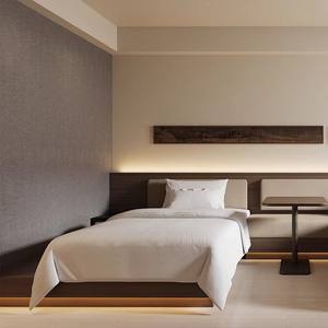 Muebles de Hotel Modernos de Bajo Costo, Juego Completo de Dormitorio, Marco de Cama de Madera Individual o Doble Personalizado para Alojamiento, Apartamento, Alquiler de Airbnb - Product Image 2