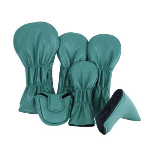 <span class=keywords><strong>Housse</strong></span> de tête de club de golf en cuir PU imperméable et portable avec fermeture magnétique et motif de logo - Product Image 4