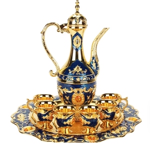 Dubai <span class=keywords><strong>Vintage</strong></span> 1L metallo bollitore tazza di tè piattino <span class=keywords><strong>Set</strong></span> Best seller <span class=keywords><strong>caffè</strong></span> in vetro per uso domestico feste in lega di zinco sostenibile - Product Image 4