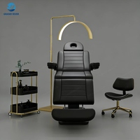 Lit de massage de beauté de salon de nouvelle conception, noir, lit de spa pour les cils et le visage, lit de salon moderne incurvé, lit cosmétique pour les cils à vendre