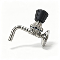 Válvula Sanitaria de Diafragma de Acero Inoxidable 316L con Codo de 90 Grados y Conexión Tri-Clamp para Manguera, Válvula Higiénica para Bebidas
