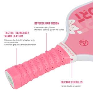 Ensemble <span class=keywords><strong>de</strong></span> raquettes <span class=keywords><strong>de</strong></span> pickleball Sakura Pink avec noyau en nid d'abeille PP, fibre <span class=keywords><strong>de</strong></span> verre, 2 balles <span class=keywords><strong>de</strong></span> pickleball intérieures/extérieures, 1 <span class=keywords><strong>sac</strong></span> <span class=keywords><strong>de</strong></span> transport pour hommes et femmes - Product Image 2