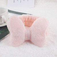Jeune fille/femmes Spa bandeau papillon arc bandeau élastique doux corail polaire tête enveloppes douche/visage lavage/maquillage/bain