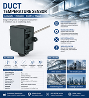 Capteur de température pour conduit HVAC PT100 PT1000 NTC Thermistance Capteur de température de l'air pour système BMS