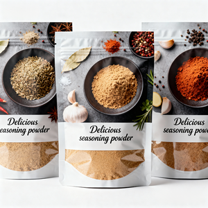 Tùy chỉnh rò rỉ đứng lên túi dây kéo với mặt trước rõ ràng và cửa sổ hình ở phía trước cho bột gia vị ngon - Product Image 1