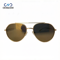 Lunettes de soleil pilote à double pont JJH26035 en métal, monture métallique premium avec texture diamantée, lunettes de soleil OEM et ODM