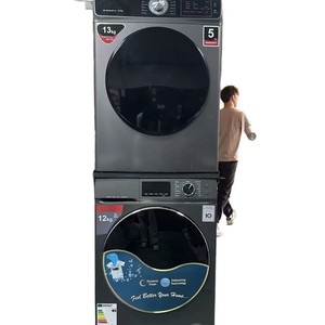Kit de Lavadora y Secadora Apilables de 25 kg, Carga Frontal, Gran Capacidad, 12 kg de Lavado y 13 kg de Secado, Color Negro, 220V 50HZ - Product Image 5
