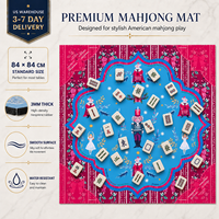 Alas Mahjong Amerika 84x84cm Tebal 3mm Tahan Air Anti Selip Tahan Lama Penutup Meja Pengiriman Cepat