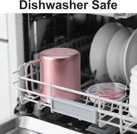 Tasse à eau isotherme en acier inoxydable à double paroi de 12 oz avec poignée et couvercle hermétique, mug de voyage en acier inoxydable SS304, tasse à lait en métal, tasse à café