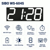 Reloj de Pared Digital LED WiFi de 6 Pulgadas, Sincronización de Hora de Red NTP, Cuenta Regresiva de 4 Dígitos, Cronómetro, 30 Alarmas, Salida de Relé