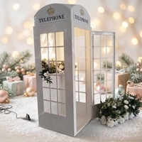 Offre Spéciale : Cabine Téléphonique Européenne Moderne de Londres en Métal Rose et Blanc, Couleurs Personnalisables, Décoration de Mariage