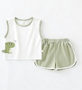 Conjunto <span class=keywords><strong>de</strong></span> Ropa Guai Premium Suave y Transpirable para Niños y Niñas con Camiseta sin Mangas y Pantalones Cortos para Jugar en Verano, para 0-2 Años - Product Image 2