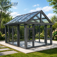 Concept de mini véranda de serre victorienne pour sauna extérieur, espace de retraite de jardin, espace de relaxation, zone privée