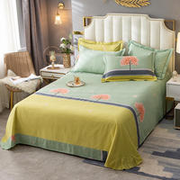 Style américain imprimé en 3D Nature 100% coton égyptien Drap plat Drap de lit Style uni pour hôtel
