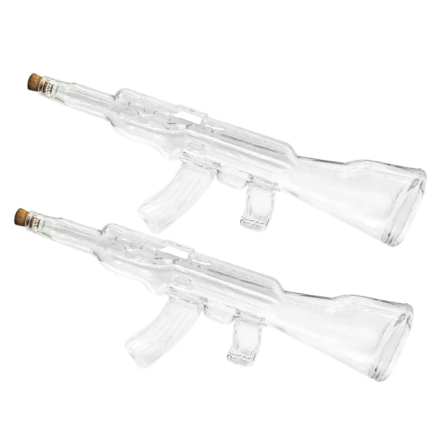 Botella de vino en forma de pistola, 800ml, artesanal, para licor con corcho, gran oferta