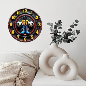 Horloge murale ronde en bois 25 cm, mécanisme à quartz silencieux, décoration pour la maison, l'hôtel, le café - Product Image 4