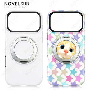 Fundas para Teléfono con Película en Blanco para Sublimación 3D 2 en 1, para iPhone Serie 18-13, con Protección de 360 Grados °   Soporte Magnético Giratorio para Anillo - Product Image 2