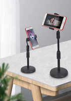 Support de téléphone portable 2 en 1 Support de tablette Bureau 360 Rotation pour Desktop Live Streaming Overhead Shoot Video Round Base