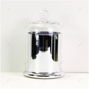 220ml 360ml 740ml fabbrica diretta di grande capacità di vetro candela barattolo con cupola di vetro per torte di candela - Product Image 2