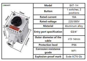 Baxit nổ bao vây/hộp điều khiển Nút chuyển đổi chống cháy nổ chiếu sáng Nút chuyển đổi và chỉ số ánh sáng - Product Image 5