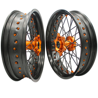 Jante noire Orange Hub Supermoto Roues Fit KTM SX-F 250 350 450 quantité minimale de commande 1set