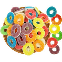 Factory Wholesale Bulk Sour Sweet Fruit Flavored Soft Candies Peach Flavor Ring Shaped Chewy Gummy Candy