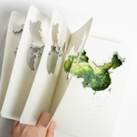 Cuaderno Creativo A5 de Tapa Dura con Grabado 3D: Mapa Detallado de la Topografía de China, Diario Coleccionable Artístico y Divertido para Estudiantes