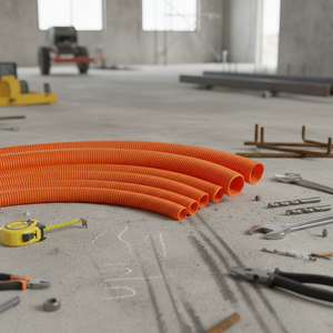 Conduit ondulé en plastique PA/PP de 25 mm, tube électrique en plastique orange flexible pour faisceau de câbles automobile - Product Image 1