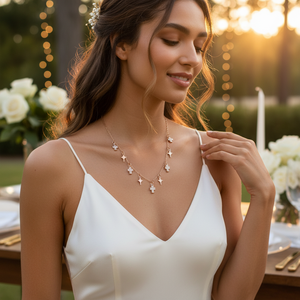 Collier avec pendentif en pierre de zircon transparente, design croix et étoile du Nord, fabrication turque, argent sterling 925, cadeau de mariage, bijoux pour femmes - Product Image 3