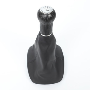 Volkswagen Golf 4 Manual Transmission Gear <b>Shift</b> <b>Knob</b> Leather Classic Style Silver Color Part Number QZXN D14 - Product Image 1