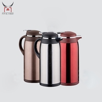 Termos Kopi & Teko Kopi Stainless Steel Vakum, Botol Air Termal Terisolasi untuk Luar Ruangan dengan Pegangan